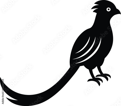 Resplendent Quetzal silhouette vector art illustration