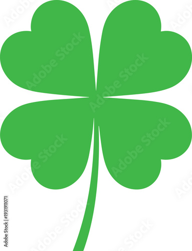 Four leaf clover luck symbol silhouettes illustration vector Irish folklore St. Patrick’s Day graphics, fortune design concept, black and white creative art collection