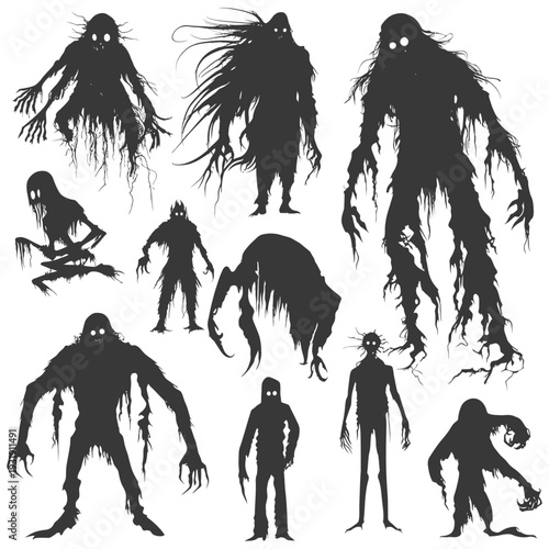 Silhouettes of Various Creepy and Ghastly Creatures