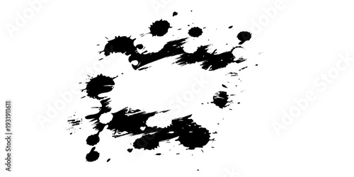 black ink brush drop splatter splash artistic