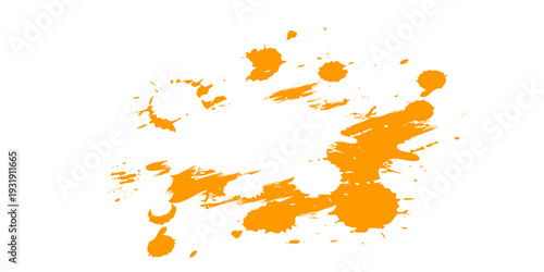 orange watercolor painting splash splatter grunge graphic element