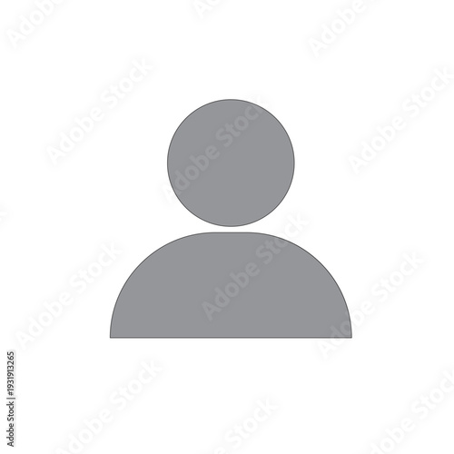 Simple grey silhouette icon of a person's head and shoulders