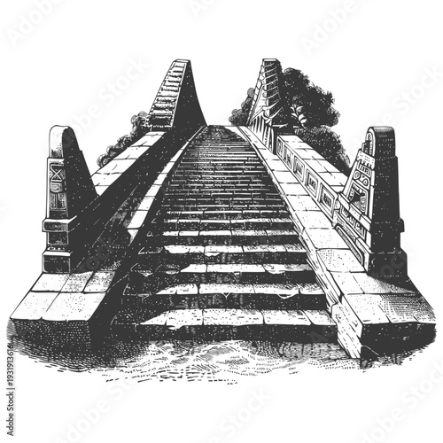 Stone Steps Leading Up to Ancient Mayan Temples