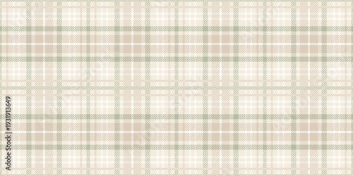 Neutral beige green seamless plaid vector pattern background