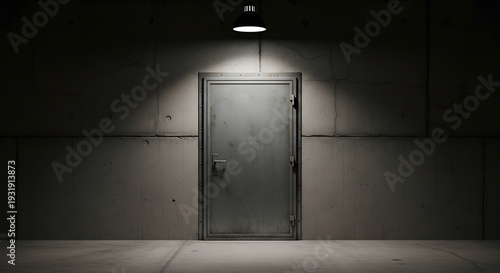 Dimly Lit Doorway in Dark Room.