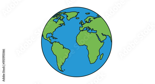 Stylized Earth Globe Illustration
