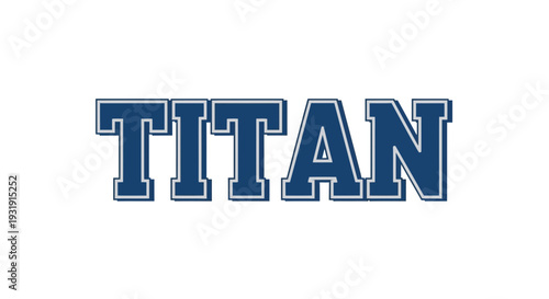 Titan Text Logo - Bold Blue and White Varsity Style Typography