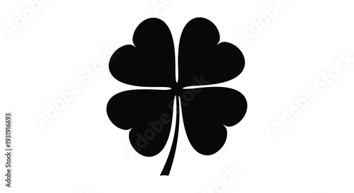 Black silhouette of a four leaf clover