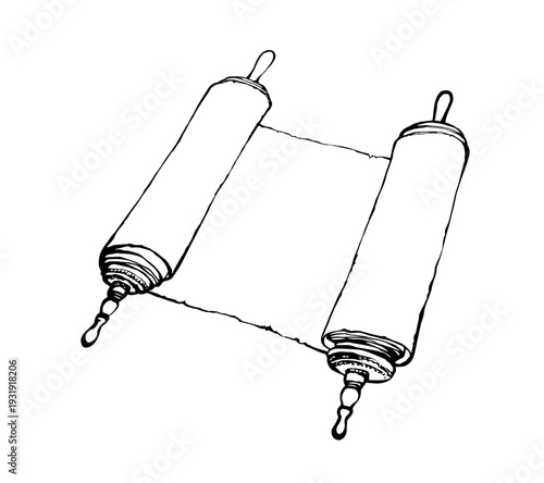 Scroll. Vector drawing icon sign