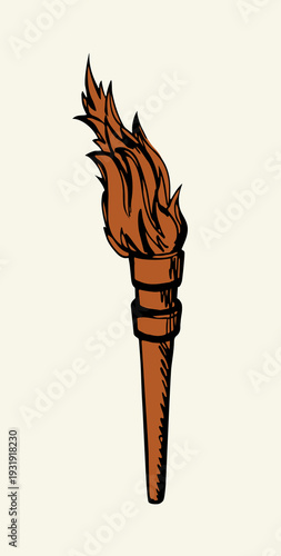 Vector drawing. Big old torch