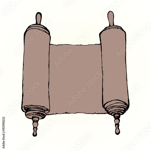 Scroll. Vector drawing icon sign