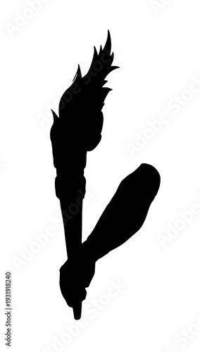 Vector drawing. Hand with torch