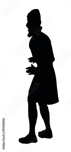 Vector drawing. The king looks ahead