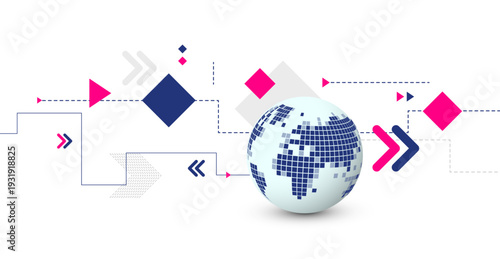 grafica astratta, mondo, pianeta, concetto, comunicazione, marketing, informatica