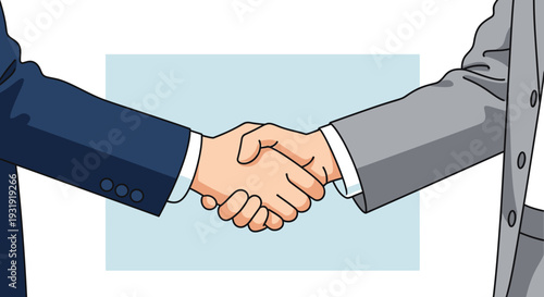 Animated Handshake Illustrating Business Agreement and Collaboration Illustration