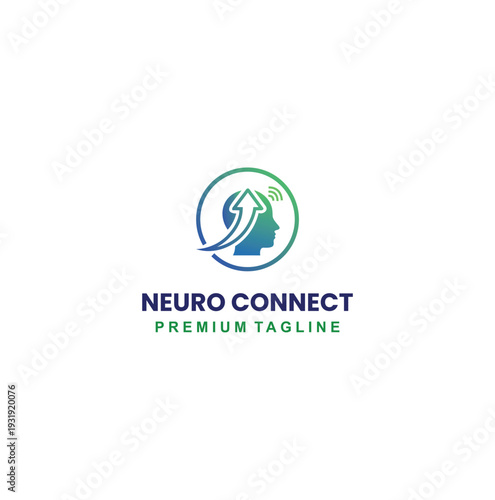 Professional modern brain health neurology and mental connectivity logo.