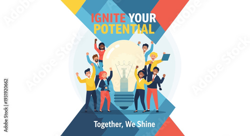 Teamwork ignites potential for collective success and innovation to shine together