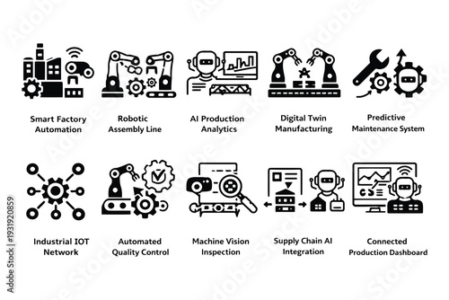 Illustrations depicting various aspects of modern technology and digital lifestyle