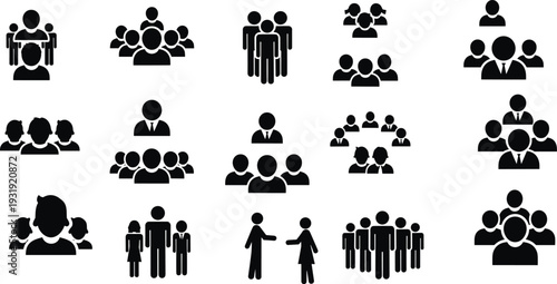 Silhouette people icons, family, teamwork, community, professional group, social relationship, organizational structure, business, diversity, unity, collaboration, society, lifestyle