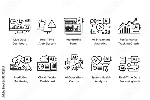 Illustrations of various digital marketing and business strategy concepts