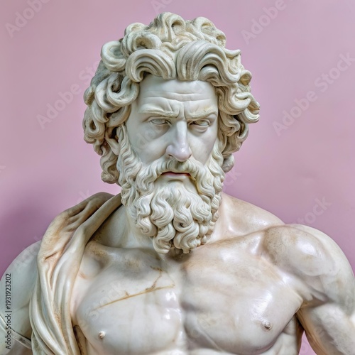 Laocoon Marble Statue Adorned With Gothic Makeup Features Dramatic Expression and Intricate Details