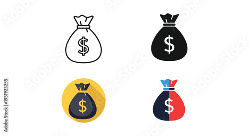 Four distinct piggy bank designs representing different themes and colors