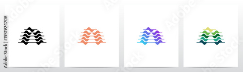 Curves Graph Chart Lines Wavy Abstract Shape Letter Initial Logo Design A