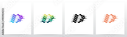 Curves Graph Chart Lines Wavy Abstract Shape Letter Initial Logo Design D