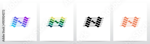 Curves Graph Chart Lines Wavy Abstract Shape Letter Initial Logo Design N