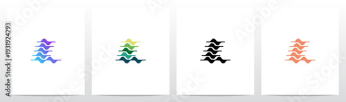 Curves Graph Chart Lines Wavy Abstract Shape Letter Initial Logo Design L