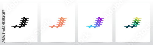 Curves Graph Chart Lines Wavy Abstract Shape Letter Initial Logo Design J