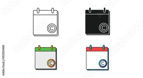 Four calendar icons with different battery status indicators