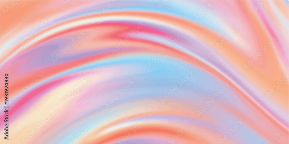 Fototapeta premium A psychedelic digital art wallpaper featuring an abstract colorful background with flowing rainbow waves, swirling fractal patterns, and vibrant pink and blue motion curves for a textured design effec