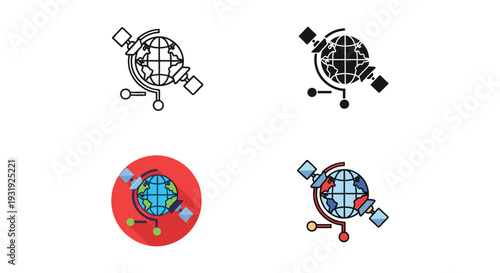 Four graphical representations of global connectivity and communication systems