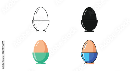 Visual comparison of egg representations with different color schemes and shading techniques
