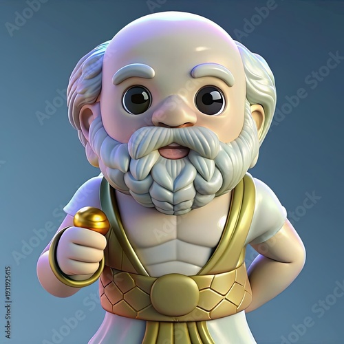Socrates Marble Statue Featuring Intricate Details and Classic Design Elements in a Contemporary Art Style