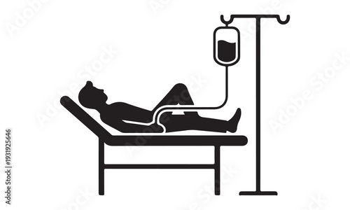  medical illustration of patient receiving iv drip