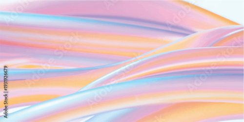 A vibrant abstract background features smooth rainbow waves and colorful light curves in a bright motion blur texture illustration