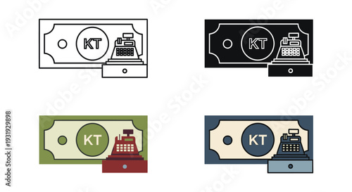 Creative illustrations of money with various transportation and utility themes