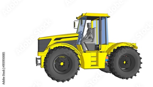 Foto tractor graphic sketch 3d illustration