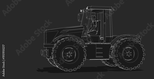 Foto tractor graphic sketch 3d illustration