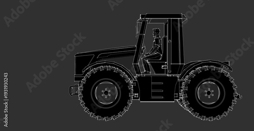 Foto tractor graphic sketch 3d illustration