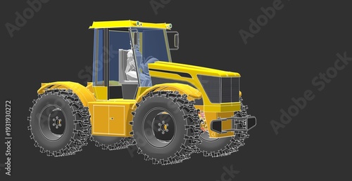 Bild auf Leinwand tractor graphic sketch 3d illustration