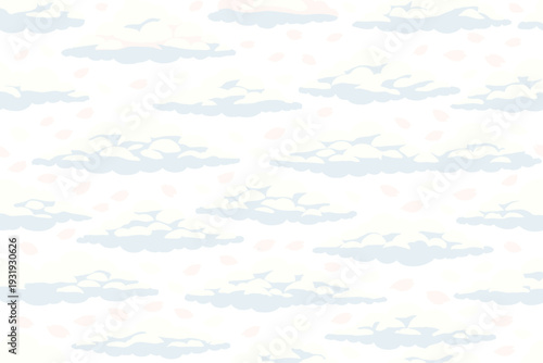 Clouds in a light sky during daytime with soft colors and simple shapes that give a light and airy feel to the scenery