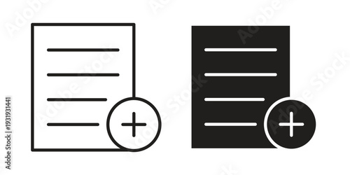 Add document icon Symbol for App and Web UI Design Vectors