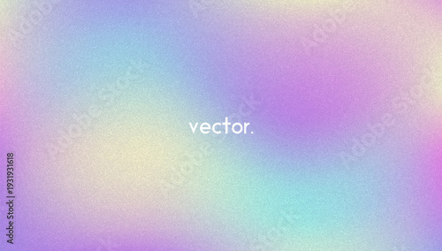 Noise Gradient Background. Abstract Grainy Bg In Pink, Purple And Blue Colors. Iridescent Hologram. Pearlescent Holographic Texture With Rainbow Foil. Smooth Chrome Cover With Vibrant Neon
