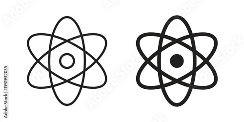 Atom icon Symbol for App and Web UI Design Vectors