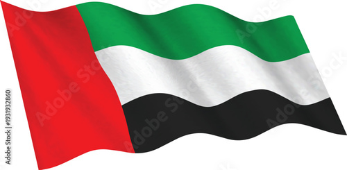 Waving Flag of the United Arab Emirates