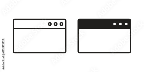 Browser window icon Symbol for App and Web UI Design Vectors