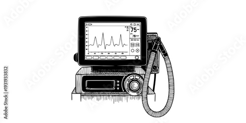 ICU Ventilator Life Support Medical Icon